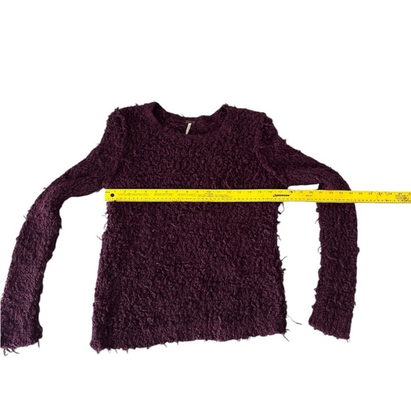 Free People Urban Outfitters Eggplant Purple Shag Sweater Medium So Soft - Picture 3 of 6